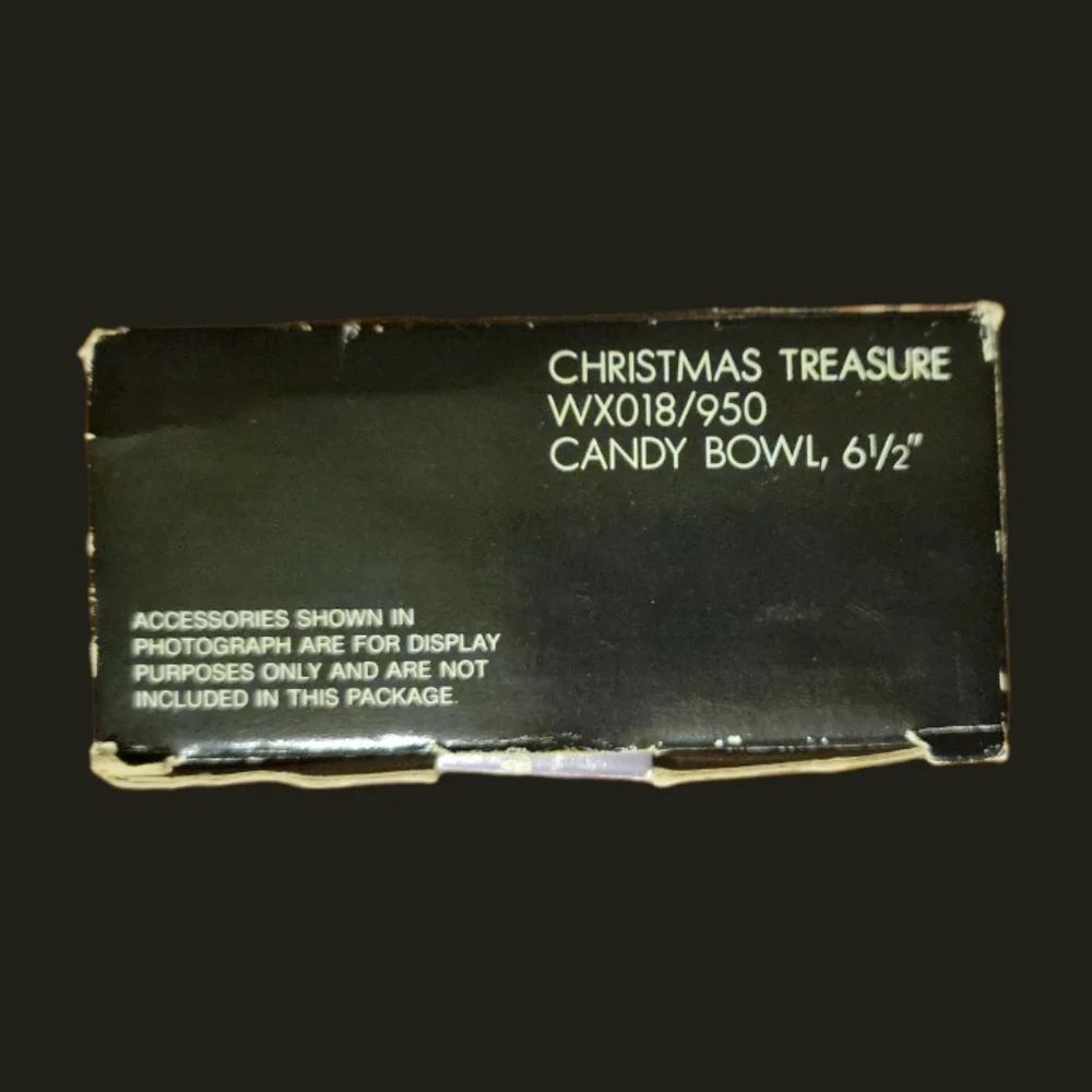 Vtg Studio Nova Christmas Treasure Candy Bowl Dish Clear Glass Frosted